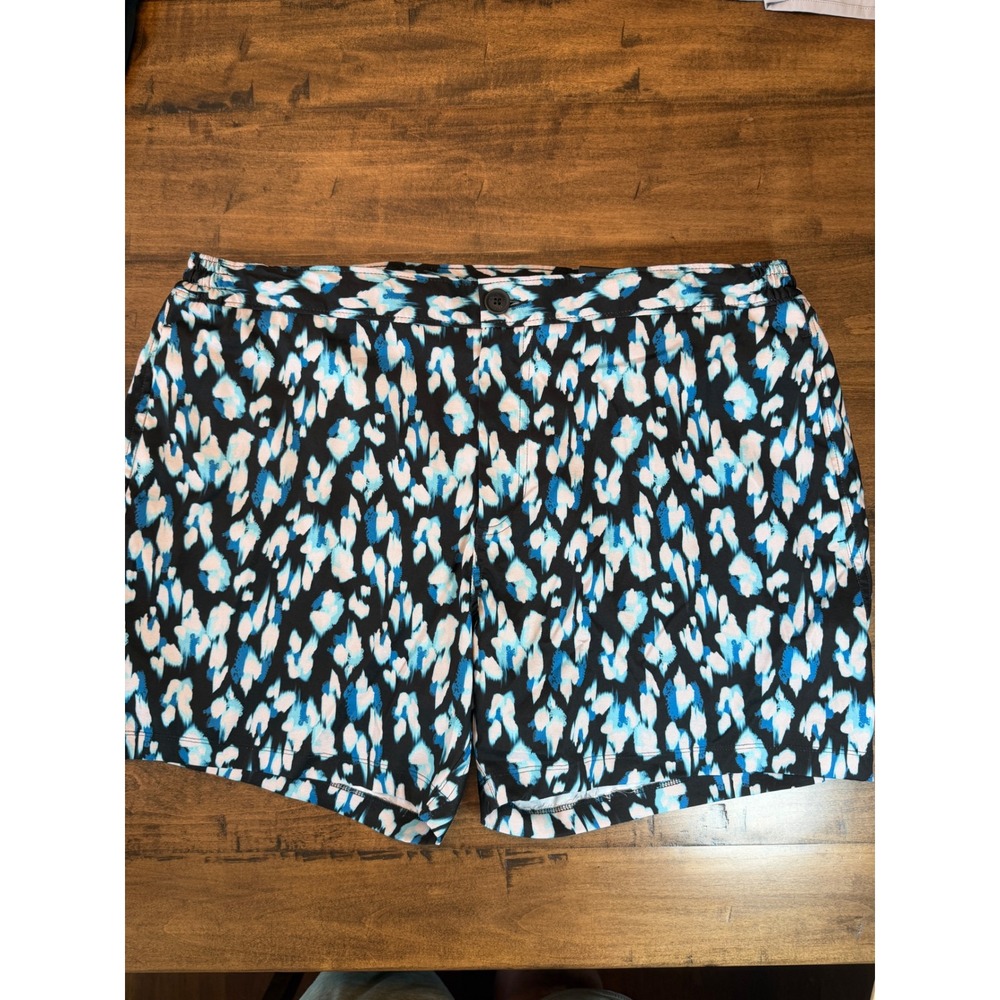 Good Man Brand Mens Blue Abstract Print Swim Trunks Mesh Lined Board Shorts XXL
